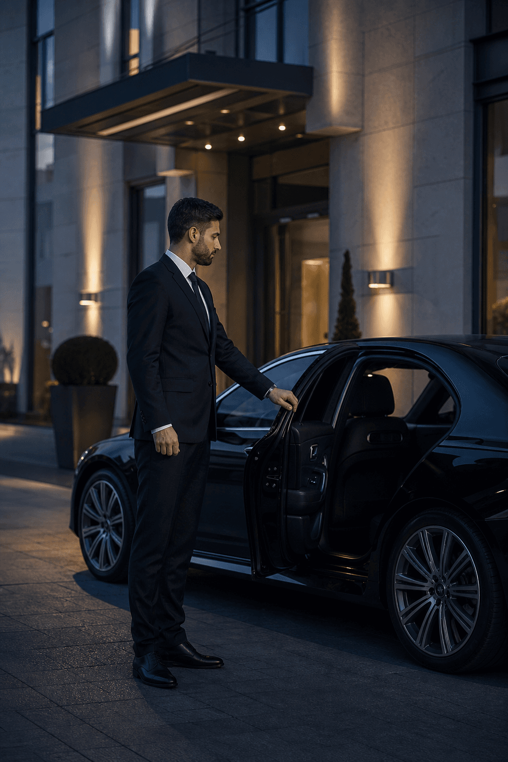 Chauffeur at car door